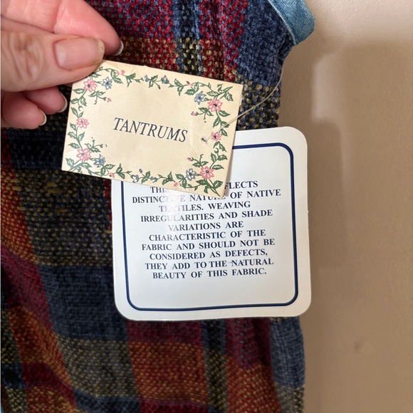 Vintage TANTRUMS 90s button-up vest plaid tapestry chambray NWT sz M cottagecore - Picture 8 of 13